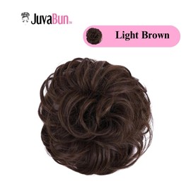 Juvabun Messy Bun 2.0 Hair Piece - Light Brown | Hair Pieces for Women & Men| Messy Bun Hair Piece Synthetic Hair | Everyday Wear | Washable & Realistic| Synthetic Hair Bun Scrunchie - Light Brown