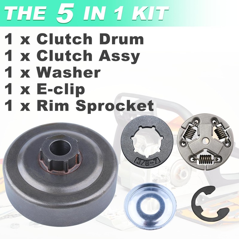 Adefol 3/8"-7T Sprocket Clutch Drum Kit for Echo CS-352 CS-310