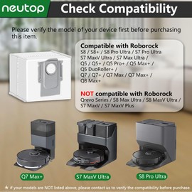 Neutop Replacement Dust Bags Compatible with Roborock S8, S8+, S8 Pro Ultra, S7 MaxV Ultra, S7 Pro Ultra, S7 Max Ultra, Q5, Q5+, Q5 Pro+, Q7, Q7+, Q7 Max, Q7 Max+, Q8 Max+, Robot Vacuums, 12-Pack