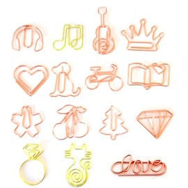 Set of 15 Clips, Zem Clips, Paper Clips, Cute, Decorative, Metal, For Letters, Notepads, Documents, Books, School, Students, Stationery