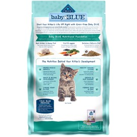 Blue Buffalo Baby BLUE Natural Kitten Grain-Free Dry Cat Food, High-Protein Healthy Growth Formula with DHA, Savory Chicken, 2-lb Bag