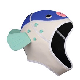 Wetsuit Hood Puffer Fish 3mm Neoprene Scuba Diving Hood for Men Women Children, Scuba Dive Cap Hat Thermal Surfing Hood with Flow Vent for Snorkeling Swimming Water Sports (Blue/White)