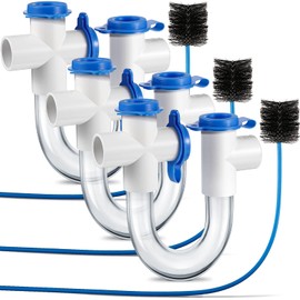 Gulfmew 3/4 Inch Standard Condensate Trap with Cleaning Brush, PVC U Trap for HVAC Systems, Air Conditioner, Effectively Drains Condensate(3 Pack)