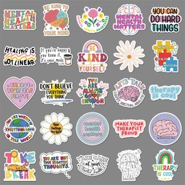 100PCS Mental Health Stickers for Teens, Boys and Girls - Vinyl Pack for Skateboard, Guitar, Door, Laptop, Luggage, Car, Bike, Water Bottle - Birthday Party Supplies
