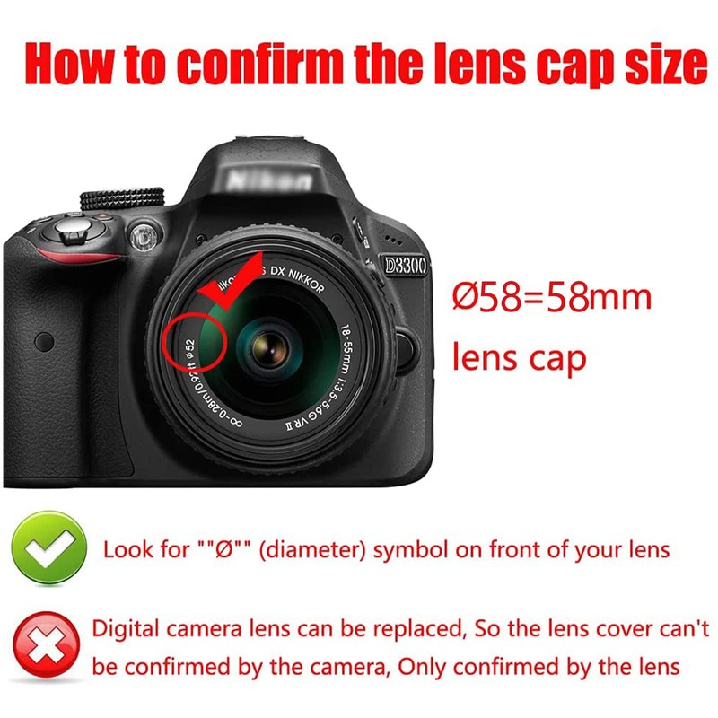 2pcs 52mm Lens Cap Lens Cap Lens Cap Lens Protector
