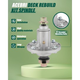 ACEBRI Deck Rebuild Kit 48" Mower Deck Part Rebuild Kit for John Deere 145 D140 D150 D155 D160 LA145 LA155 LA165 X140 X165 1 Drive Belt 3 Spindle Assembly 3 Mower Blades 3 Idler Pulleys