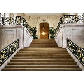 Yeele 10x8ft Luxury Hall Interior Chandelier Background for Photography Classic Baroque Floral Pattern Stairway Backdrop Royal Palace Retro Stairs Wedding Photo Studio Props