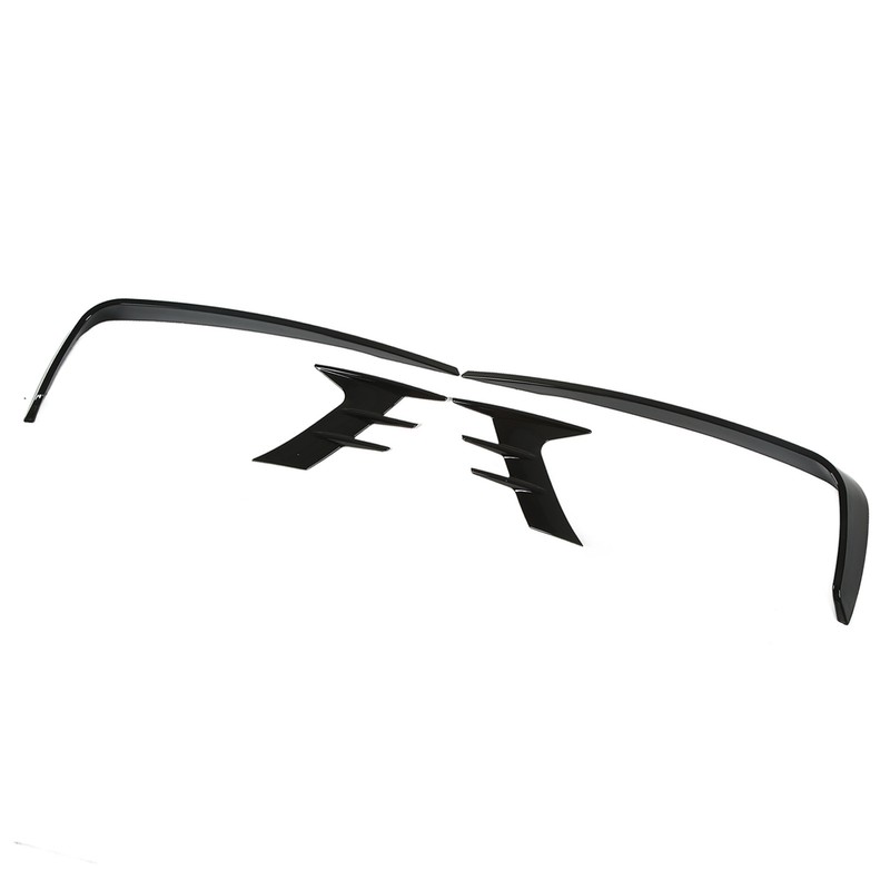 4Pcs Glossy Black Front Bumper Fog Light Eyebrow Cover Trim