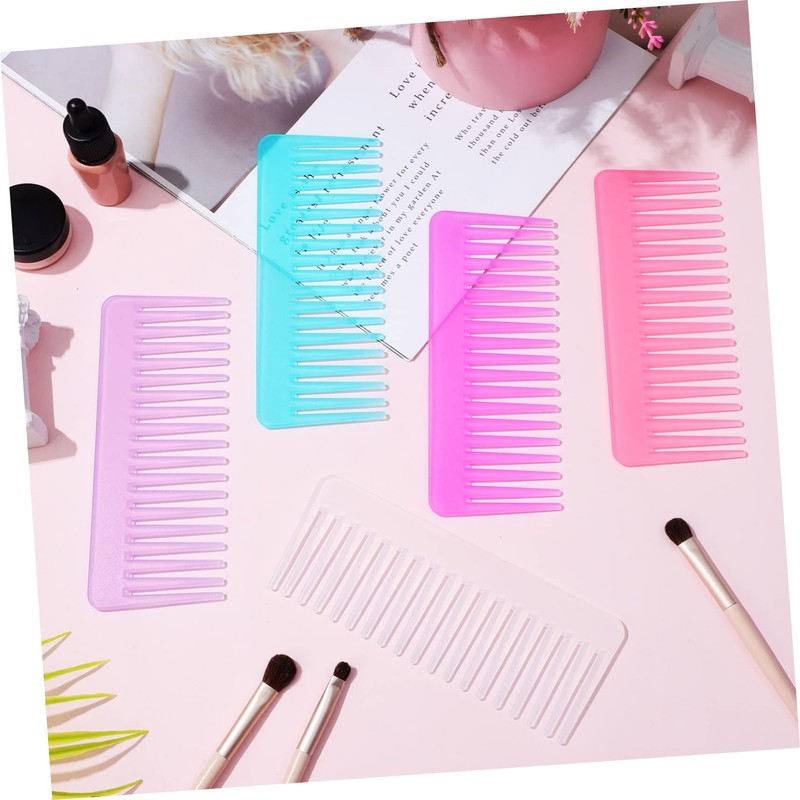 Healvian 5pcs Wide Tooth Combs for Curly Hair Detangling Combs