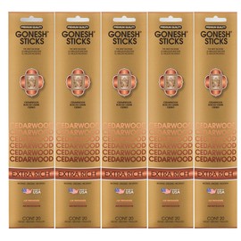 Gonesh Incense Sticks Extra Rich Collection - Cedarwood 5 Packs (100 Total)
