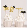 Darling Souvenir, Graduation Cap Theme Party Cupcake Toppers, Dessert Decorations