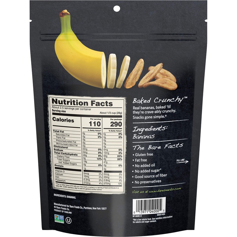Bare Fruit Chip Banana Simply Baked, 2.7 oz