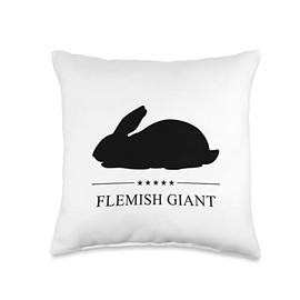 Miller Sye Flemish Giant Rabbit Black Silhouette Throw Pillow, 16x16, Multicolor