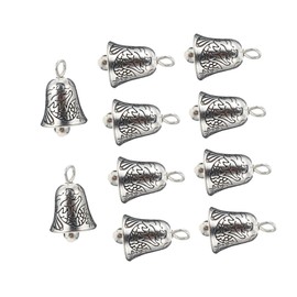 jojofuny 20Pcs Alloy Christmas Bell Shaped Pendants DIY Hanging Ornaments for Home Decor Crafting Accessories Superior Quality Zipper Jewelry Decorations
