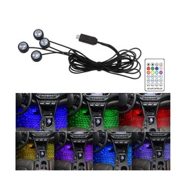 TNAIYH Car Interior LED Lights, 4 in 1 RGB Smart APP & Remote Control Vehicle Under Dash Neon Ambient Lighting with USB Port, Music Sync Auto Footwell Lamp, Universal for Truck SUV Sedan