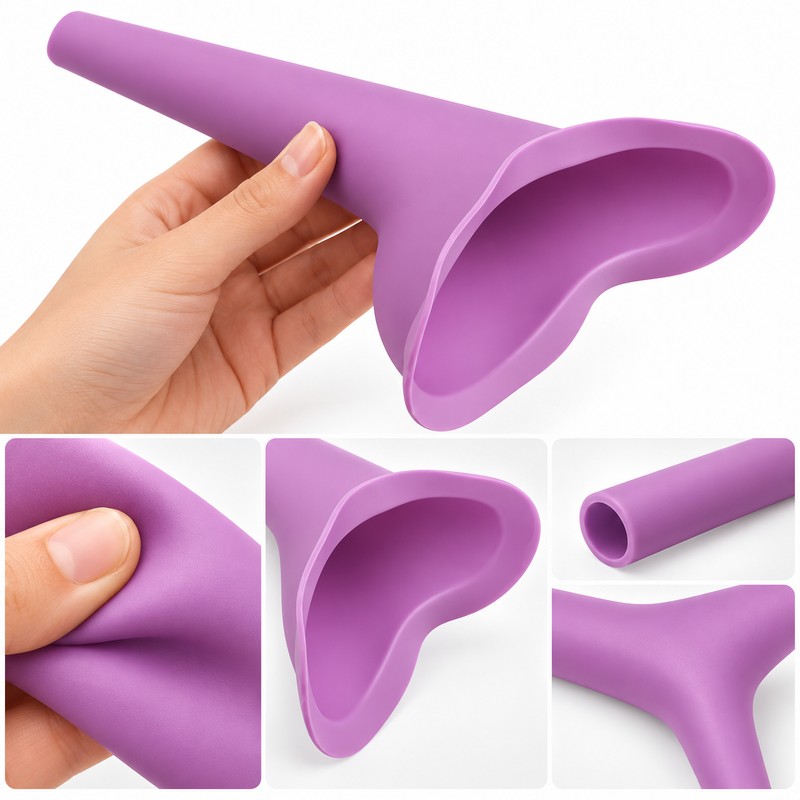 Portable Silicone Female Urinal Funnel – Reusable Stand-Up Peeing Device