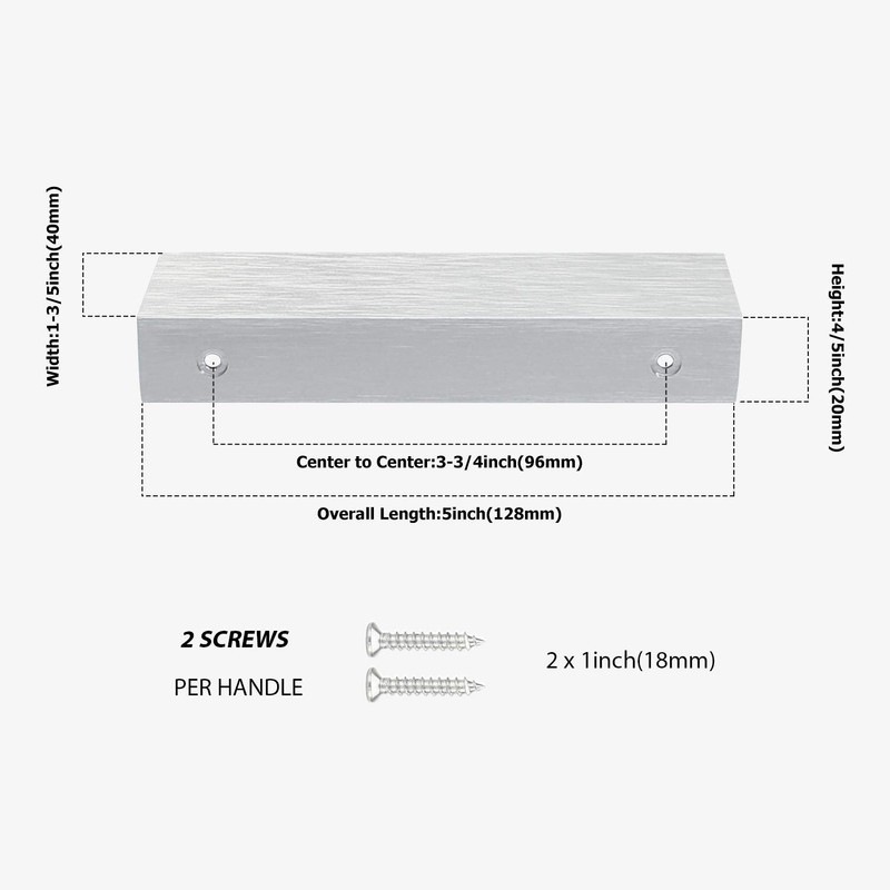 Peaha 10 Pack Kitchen Cabinet Handles 3-3/4 inch Brushed Nickel