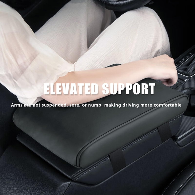 FURSATO Car Center Console Cover,Leather Storage Bag Armrest Cover,Soft Waterproof