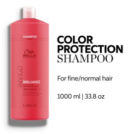 Wella Professionals Invigo Brilliance Shampoo | For Fine/Normal Colored Hair | Intense Color Protection & Maintains Vibrancy | 33.8 Fl Oz