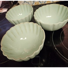 Home Essentials Set of 3 fiddle & fern scalloped edge bowls by Home Essentials