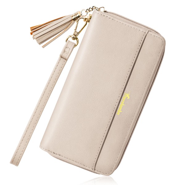 Travelambo Womens Wallet Tassel Bifold Ladies Cluth Wristlet Wallets strap