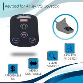 AlveyTech Keypad for 4-Key VSI Joystick Controllers by PG Drives - Replacement Mobility Power Chair Controller Keypads for ActiveCare, Jazzy, Jet, Merits, & Shoprider (P75736 / RECPART1071 / 503049)