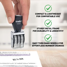 Trodat Manual Date Stamp, 12 Year, 3mm Character Size, English, Format: DEC 14 2030 28006 (114)