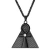 U7 Men's Pyramid Ankh Cross Pendant Vintage Black Gun Plated