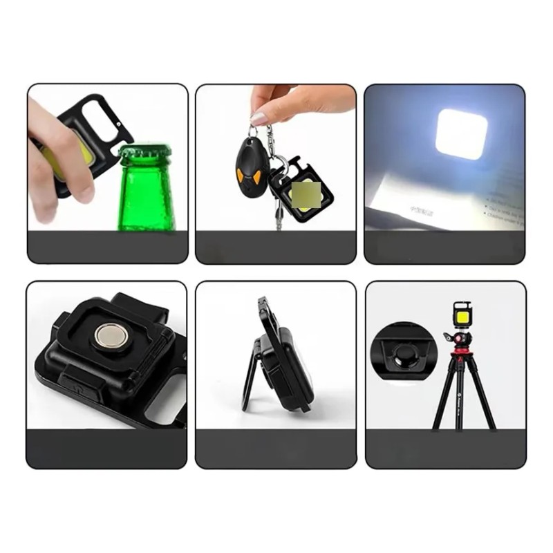 10 Piezas Linterna Lampara Recargable Led De Lampara Llavero Blanco