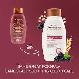OGX Aveeno Color Protect Strengthen+ Blackberry Quinoa Shampoo, Fresh, 12 Fl Oz