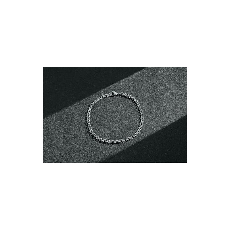 THE BLING KING 4mm Silver Plated Diamond Cut Pattern Belcher