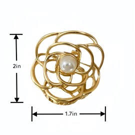 Metal Hair Claws for Women Girls Large Banana and Small Rose Claw Clips Gold Hair Accessories Cute Clips for Fine Hair