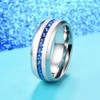 King Will 8mm Silver Titanium Wedding Ring for Men Blue