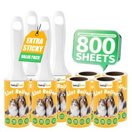 Extra Sticky Lint Roller for Pet Hair, 800 Sheets with Reinforced 4 Handles and Tough Paper, Perfect for Dog and Cat Hair Removal, Ideal for Clothes, Carpet, and Dust Cleaning Mega Value Set