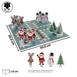 Board Game Xmas │ Colourful 30 x 1 cm Paper ABS │ Playing Field Instructions Dice Toy Figures