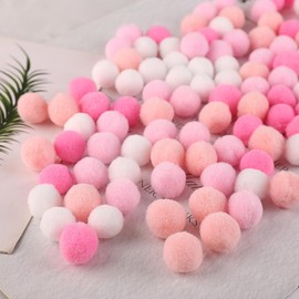 Pom Pom Balls, Diameter 0.6 inches (15 mm), Small Balls, Pink Type, Mix, 200 Pieces, Felt Balls, DIY Doll, Plush Toy Balls, Crafting Materials, Parts, Accessories, Hair Ornaments, Bontens,