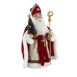 Windy Hill Collection Netherlands Dutch Sinterklaas Saint Nicholas 16" Inch Santa Claus Standing Figurine Decoration 163054