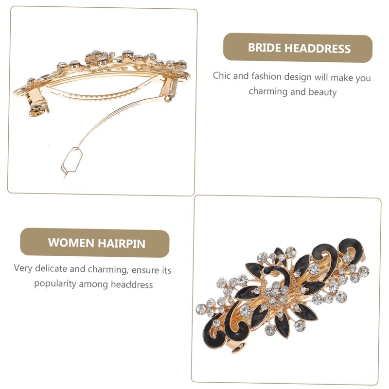 BIUDECO Rhinestone Hairpin Hair Accessories for Women Bridal Hairpin Hair
