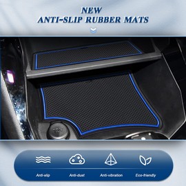 BIBIBO Rubber Mats Non-Slip Mats Compatible with Peugeot 208 e-208 / Peugeot 2008 e-2008 2020-2024 (For Right Hand Drive), Rubber Car Mats, Peugeot 208 Accessories, Centre Console Mats, Car Door Slot