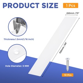 GLOKUUCA 1 Pcs Door Kick Plates - 10 x 30 Inches Kick Plates for Exterior Interior Doors, 1.5mm (1/16 Inch) Thickness Rectangular Aluminum Door Push Plate (White)