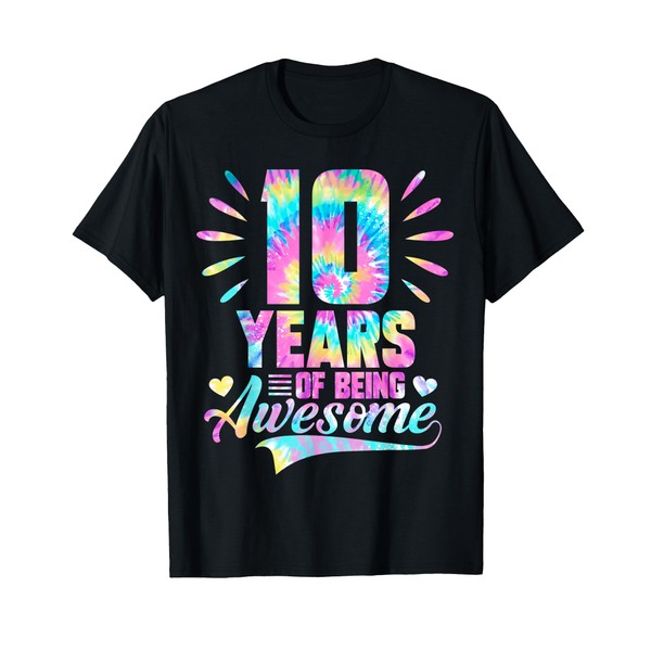 10th Birthday Gift Idea Tie-Dye 10 Year Of Being Awesome