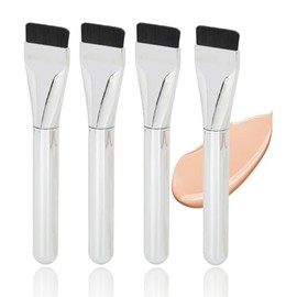 4 Brochas de Maquillaje para Base de Hoja Súper Fina, Brochas de Maquillaje para Base Plana, Brocha para Base para Maquillaje Líquido, Brocha Correcto