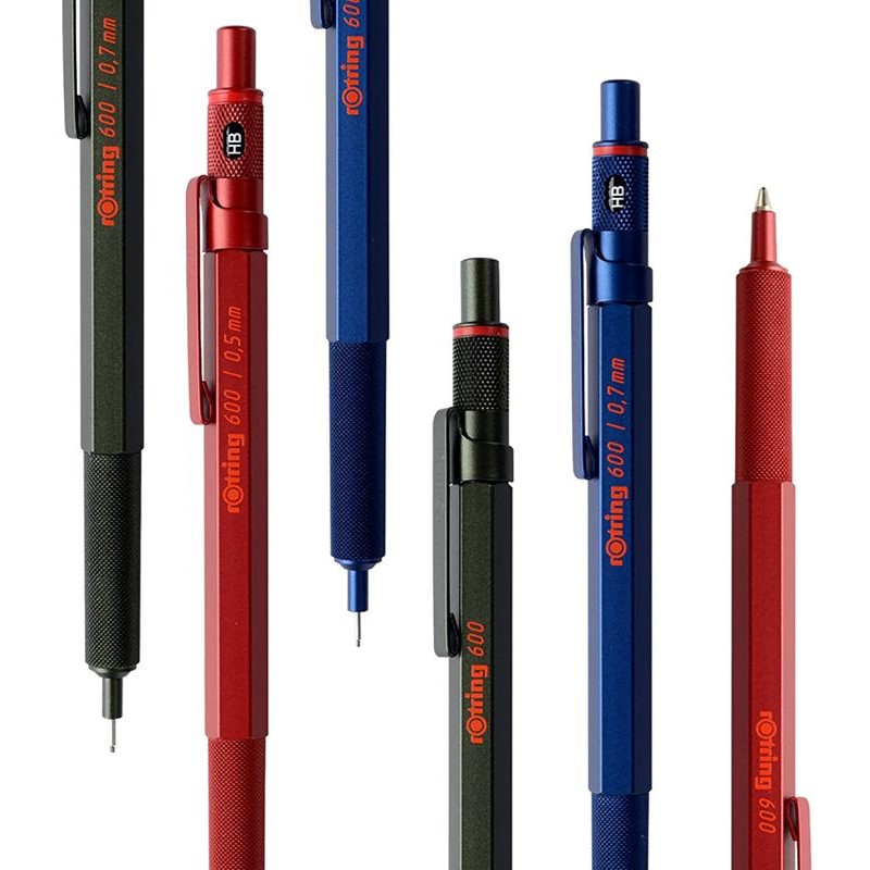 rOtring 600 Pen, Medium Point Ballpoint Pens, Black Ink, Refillable
