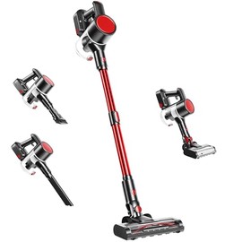 OLIXIS Cordless Vacuum Cleaner with Flexible Steering & Extendable Pole,3 Brush Heads, Lightweight Wireless Rechargeable Upright Vacuum with LED Light & Wall Mount for Hardwood Floors & Carpet
