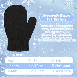 3Pairs Toddler Gloves Ages 2-4 Years, Winter Baby Warm Mittens Cute Stretch Full Finger Knitted Gloves Winter Warm Kids Gloves (Light Colors)