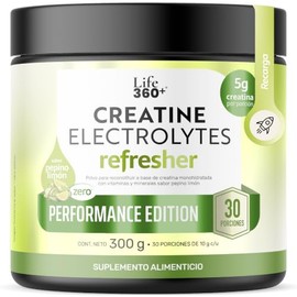 LIFE 360+ Creatine Electrolytes Refresher 300 Gramos | Sabor Pepino Limón