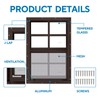 2 Pack 14" x 21" Brown Shed Window with Tempered