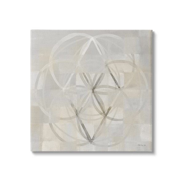 Stupell Industries Circular Fractal Abstract Neutral Tones Patterned Squares, Design