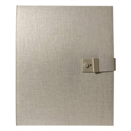 Goldbuch Summertime Trend 2 53606 Document Folder for DIN A4 Documents, Ring Binder Folder with 5 Transparent Pockets, Expandable Organiser Folder with Lock, Linen Organ Folder, Approx. 27.5 x 34 cm,