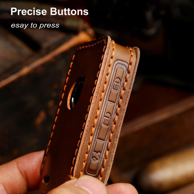 Aoocar Leather Key Fob Cover, Compatible with Volvo XC90, XC60,